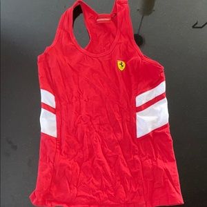 Ferrari Red and White Racerback Tank Top